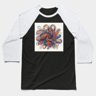 Psychedelic looking abstract illustration swirls Baseball T-Shirt